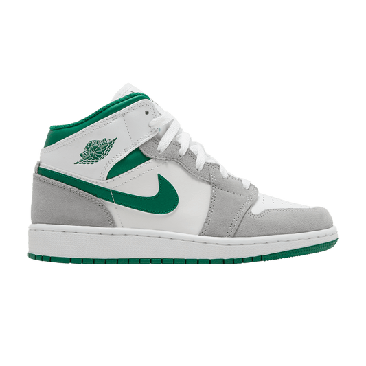 Air Jordan 1 Mid SE GS 'Grey Pine Green'